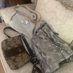 Silver coach,Brown coach, Cream coach. Selling as bundle $150